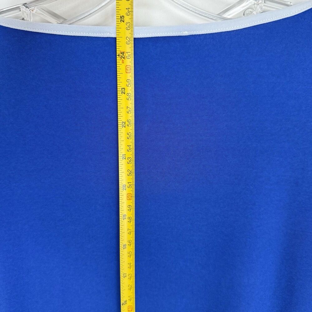 Coconut Row Palm Beach Royal Blue Short Sleeve Women's Top Médium - Picture 12 of 16